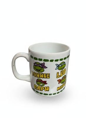Ninja Kaplumbağalar Seramik Çay Kahve Kupası Beyaz