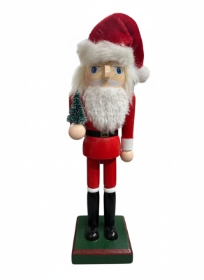 Fındıkkıran Askeri Noel Baba Figürü Ahşap Yılbaşı Süsü