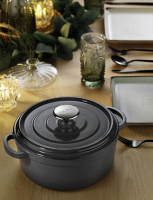 OLİKA Iron 24cm Demir Döküm Derin Tencere Gri