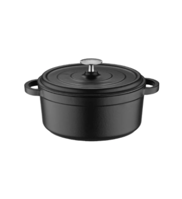 OLİKA Iron 24cm Demir Döküm Derin Tencere Siyah