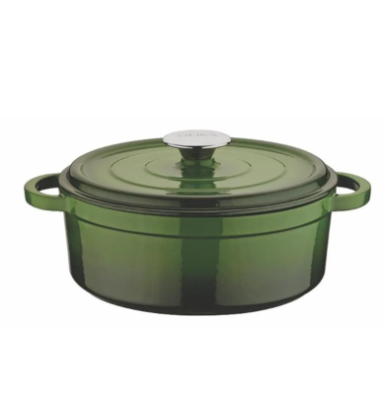 OLİKA Iron 24cm Demir Döküm Derin Tencere Yeşil