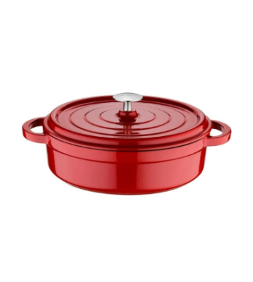 OLİKA Iron 24cm Demir Döküm Kısa Tencere Kırmızı