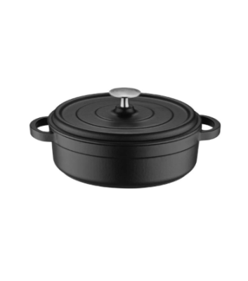 OLİKA Iron 24cm Demir Döküm Kısa Tencere Siyah