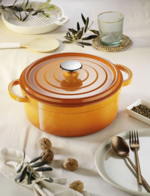 OLİKA Iron 28cm Demir Döküm Basık Tencere Turuncu