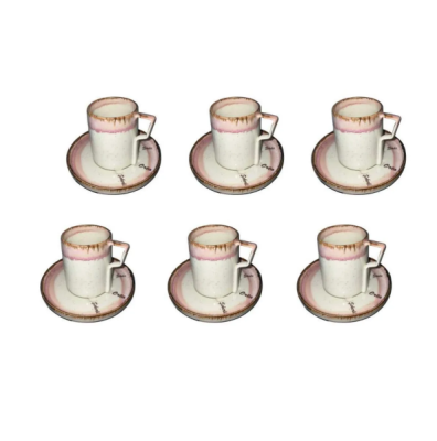 Olika Orta Sade Şekerli Türk Kahvesi Fincan Takımı Pembe