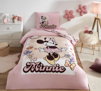 Özdilek Disney Minnie Garden Ranforce Tek Kişilik Nevresim Takımı Pembe