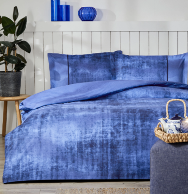 Özdilek Horizon Çift Kişilik Lastikli Fitted Çarşaf Nevresim Takımı Mavi