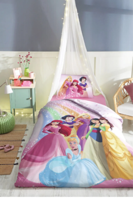 Özdilek Princess Rainbow Tek Kişilik Disney Lisanslı Lastikli Fitted Çarşaf Çocuk Nevresim Takımı
