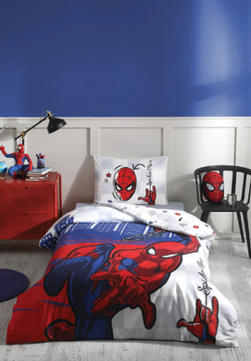 Özdilek Spiderman Blue Tek Kişilik Disney Lisanslı Lastikli Fitted Çarşaf Çocuk Nevresim Takımı