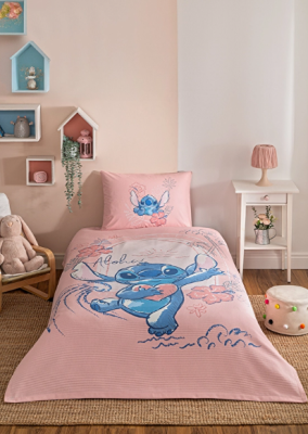 Özdilek Stitch Aloha Tek Kişilik Disney Lisanslı Lastikli Çarşaf Çocuk Pike Takımı