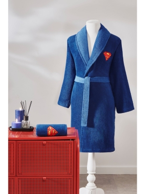 Özdilek Superman Hero Lisanslı Şal Yaka Bornoz Seti L Beden