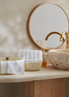 Özdilek Wipure 12'li Nakışlı Yıkanabilir Havlu Peçete 20x20 cm Krem