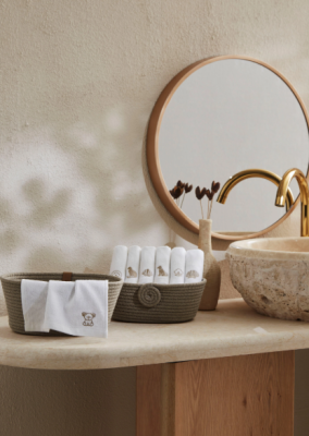 Özdilek Wipure 12'li Nakışlı Yıkanabilir Havlu Peçete 20x20 cm Bej