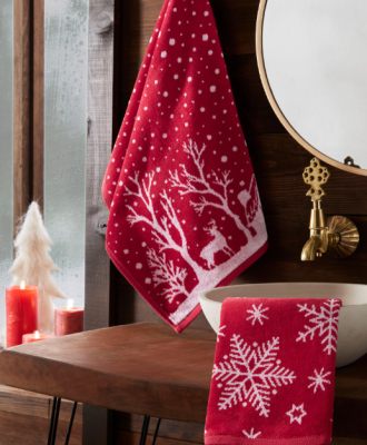 Özdilek Yılbaşı Kar Tanesi 2'li Kutulu Nakışlı Havlu