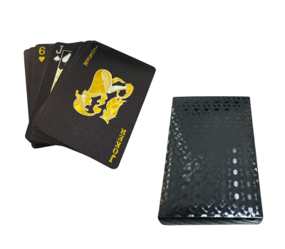 Özel Siyah Tasarımlı PVC İskambil Oyun Kartları