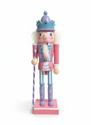 Pembe Kostümlü Fındıkkıran Askeri Ahşap Yılbaşı Süsü