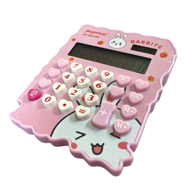 Pembe Tavşan Görünümlü Hesap Makinesi