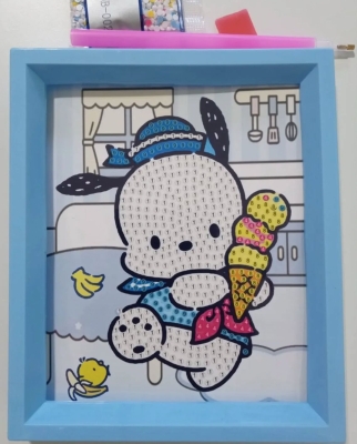 Pochacco Özel Tasarım Elmas Mozaik Boyama Seti Mavi