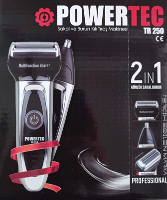 Powertec TR-250 2 In 1 Sakal ve Burun Kılı Tıraş Makinesi