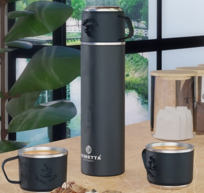 Remetta Procamp 3 Bardaklı Termos 500ml Paslanmaz Çelik Antrasit