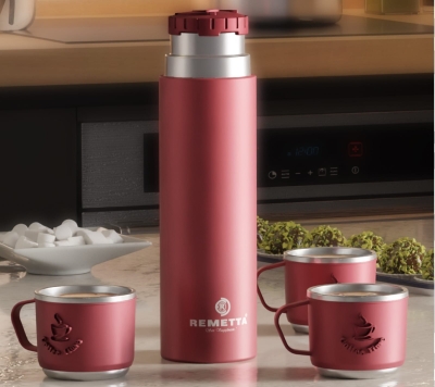 Remetta Procamp 3 Bardaklı Termos 500ml Paslanmaz Çelik Bordo