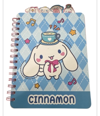 Sanrio Cinnamoroll Ayraçlı Spiralli Not Defteri