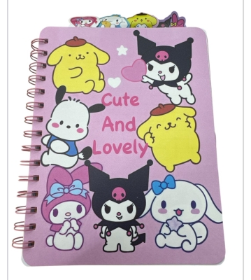 Sanrio Cinnamoroll Kuromi Ve Arkadaşları Ayraçlı Spiralli Not Defteri