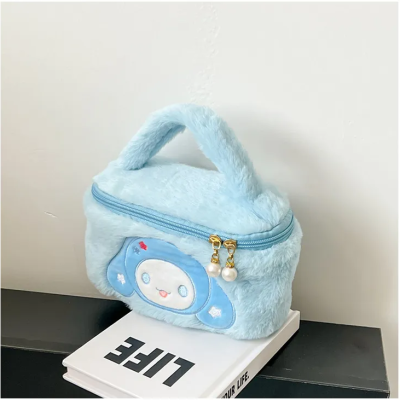 Sanrio Cinnamoroll Peluş Kozmetik Bakım Makyaj Çantası Mavi