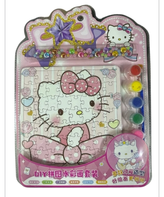 Sanrio Hello Kitty Puzzle Sticker Boyama Boya Seti