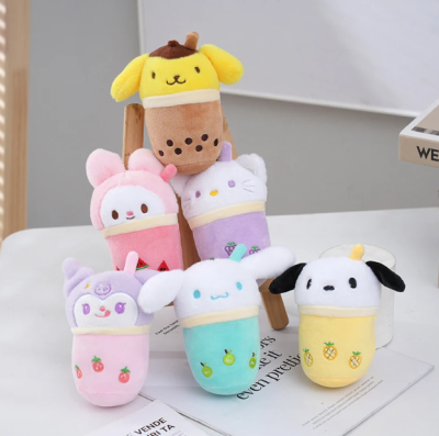 Sanrio Kuromi Cinnamoroll Pochaccio Milkshake 6lı Peluş Anahtarlık Seti