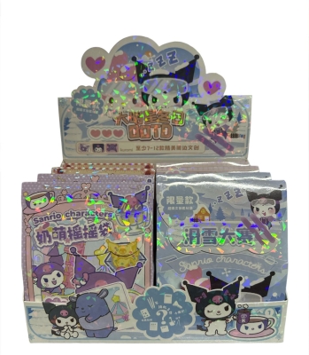 Sanrio Kuromi Işıldayan Sticker Mini Defter, Notluk, Kalem Sürpriz Hediye Paketi Seti