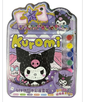 Sanrio Kuromi Puzzle Sticker Boyama Boya Seti