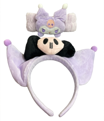 Sanrio Kuromi Taç Bandana Seti Mor Uzun Kulaklı