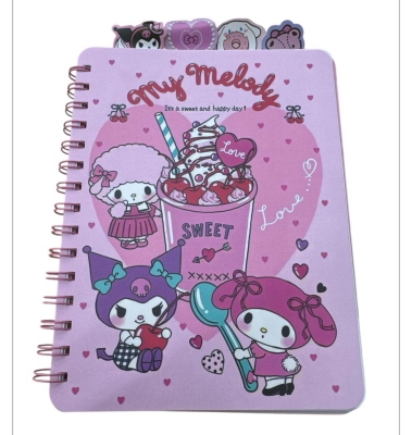 Sanrio My Melody Kuromi Ve Arkadaşları Ayraçlı Spiralli Not Defteri