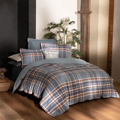 Sarev Callanish Gri Flanel Prime Çift Kişilik %100 Pamuk Nevresim Takımı