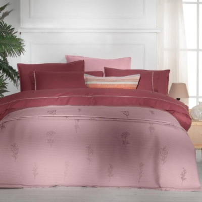 Sarev Eva Eldon Tek Kişilik Pembe Pike Ve Nevresim Takımı 160x220cm