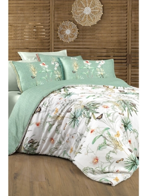 Sarev Felina Yeşil Çift Kişilik %100 Pamuk Lyocell Nevresim Takımı