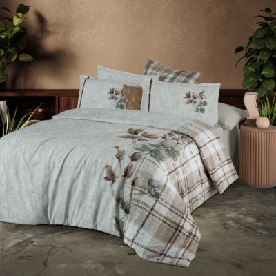 Sarev Frances Bej Tek Kişilik %100 Pamuk Fancy Dream Nevresim Takımı