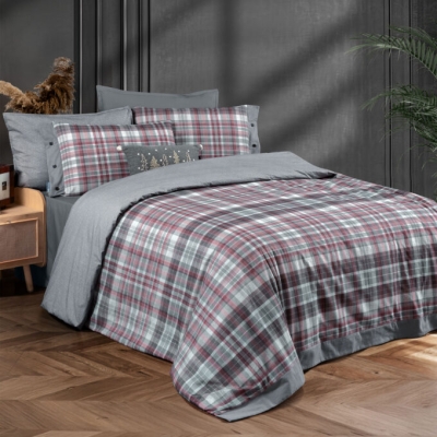 Sarev Gordon Gri Tek Kişilik %100 Pamuk Nevresim Takımı