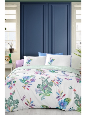 Sarev Jimena Multi Çift Kişilik %100 Pamuk Saten "300 Tc" Nevresim Takımı