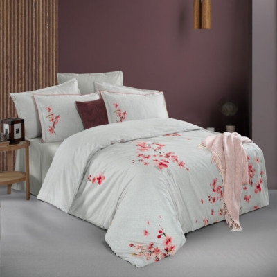 Sarev Orıana Tek Kişilik %100 Pamuk Çift Taraflı Nevresim Takımı Pembe