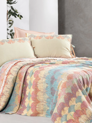 Sarev Oriel Multi Çift Kişilik %100 Pamuk İpliği Boyalı Pike Takımı