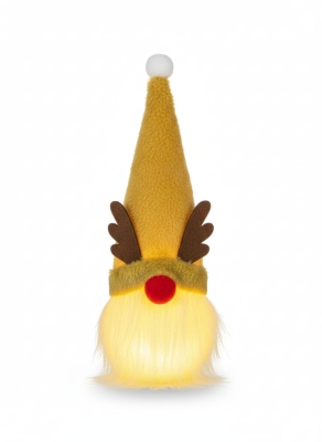 Sarı Şapkalı Işıklı Mini Yılbaşı Cini