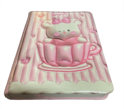 Sevimli Pembe Ayıcık Yumuşak Kapaklı Pofidik Defter Hatıra Defteri