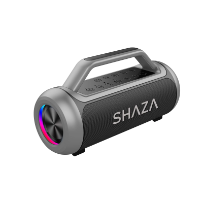 Shaza Taşınabilir Bluetooth Mikrofonlu Hoparlör - 80W Ses Çıkışı Gri