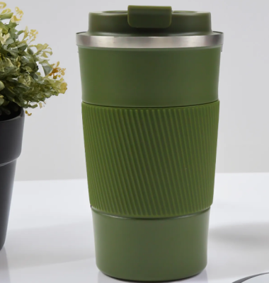 Silikon Detaylı Çelik Termos 500ml Yeşil
