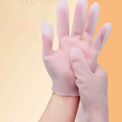 Silikon Yumuşak Spa Nemlendirici Eldiven Bakım Eldiveni 1 Çift Pembe
