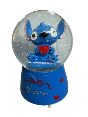 Stitch Kalpli Müzikli Işıklı Püskürtmeli Büyük Boy Kar Küresi