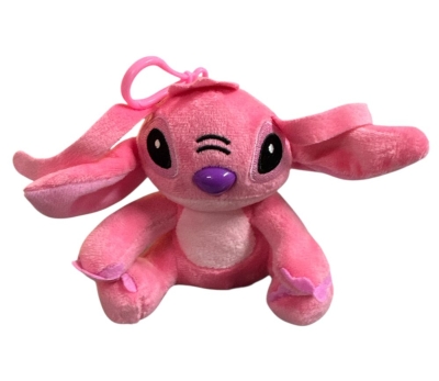 Stitch Oturan Peluş Anahtarlık Pembe