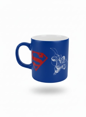 Uçan Superman Seramik Çay Kahve Kupası Mavi